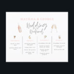 budget Watercolor drinks wedding weekend itinerary Flyer<br><div class="desc">budget watercolor drinks wedding weekend itinerary. Watercolor champagne drink fun modern illustrations. Part of a matching collection.</div>