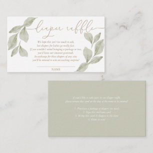 Budget Watercolor Eucalyptus Diaper Raffle Enclosure Card