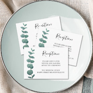 Budget Watercolor Eucalyptus Wedding Enclosure Business Card