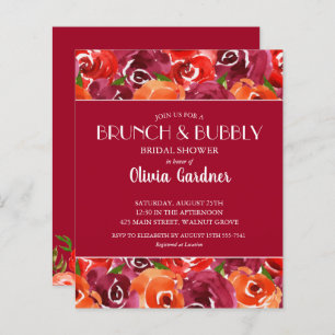 Budget Watercolor Floral Bridal Shower Invitations