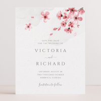 Budget Watercolor Floral Cherry Blossom Wedding