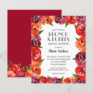 Budget Watercolor Flowers Bridal Shower Invitation