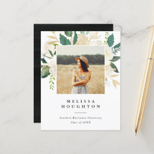 Budget Watercolor Flowers Photo Graduation Party