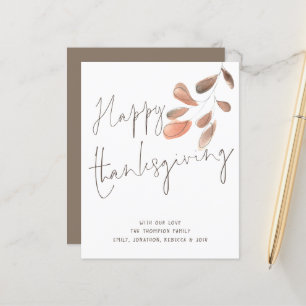 Budget Watercolor Foliage Happy Thanksgiving Card