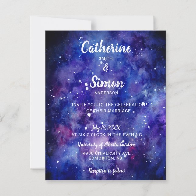 Budget Watercolor Galaxy Starry Night Script Chic (Front)
