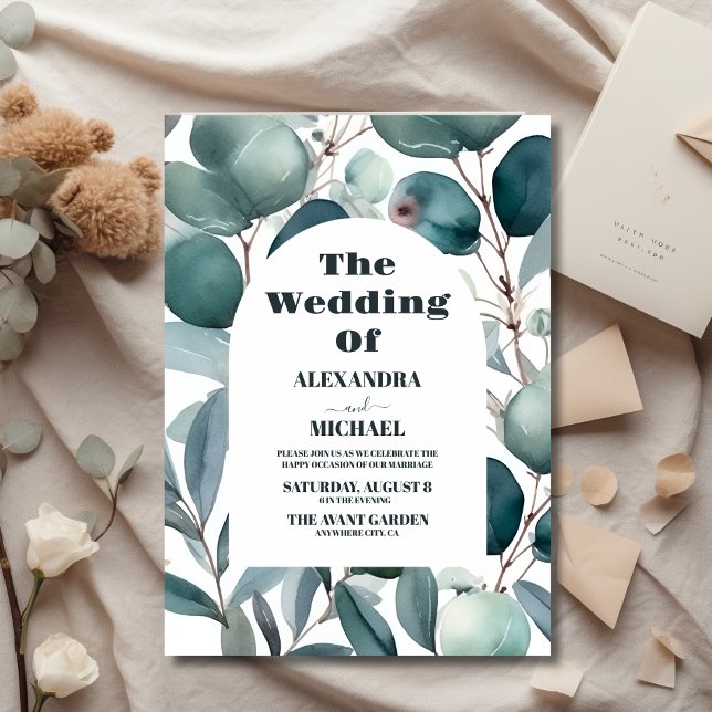 Budget Watercolor Greenery Eucalyptus Wedding Flyer (Creator Uploaded)
