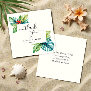 Budget Watercolor Greenery Wedding Thank You Card