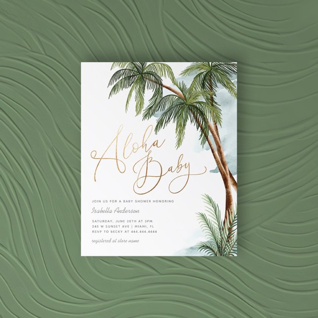 Budget Watercolor Palm Trees Aloha Baby Shower (Creator Uploaded)