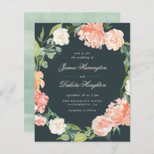 Budget Watercolor Peonies & Eucalyptus Wedding
