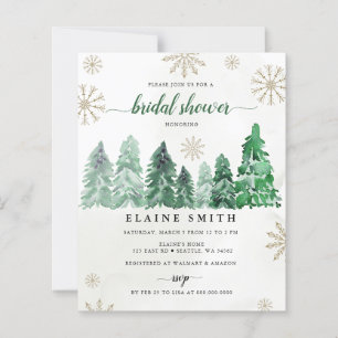Budget Watercolor Pine Forest Bridal Shower