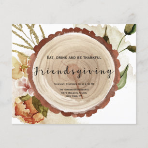Budget watercolor Thanksgiving Invitation. Flyer