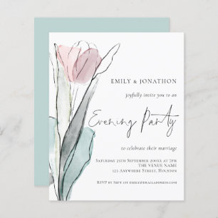 Budget Watercolor Tulip Wedding Evening Party