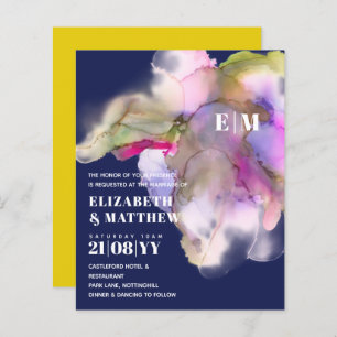 BUDGET Watercolor Wedding Abstract Purple Grey