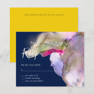 BUDGET Watercolor Wedding Abstract Purple rsvp