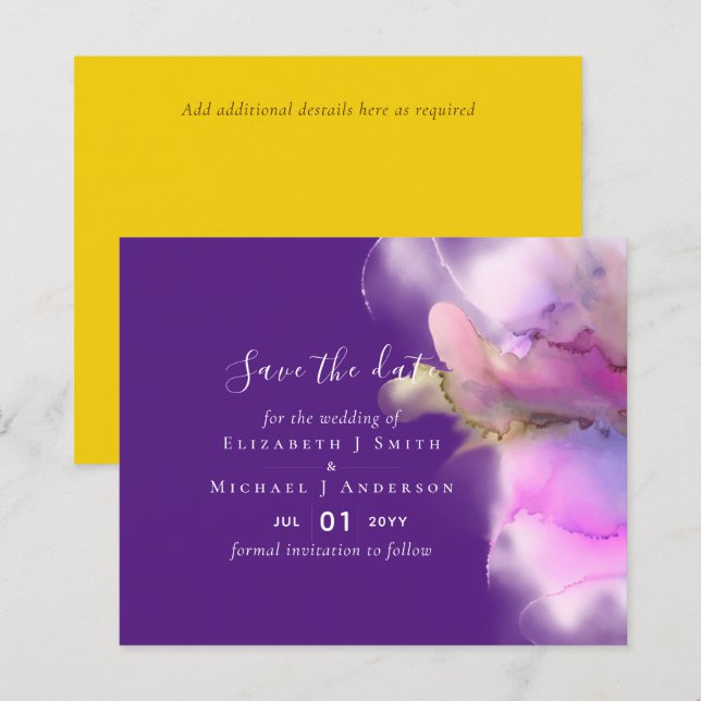 BUDGET Watercolor Wedding Abstract Save Dates (Front/Back)