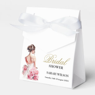 Budget Watercolor Wedding Gown Bridal Shower Favour Box