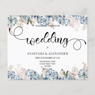 Budget watercolor wedding invitation. Flyer