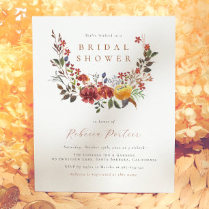 Budget Watercolor Wildflowers Fall Bridal Shower