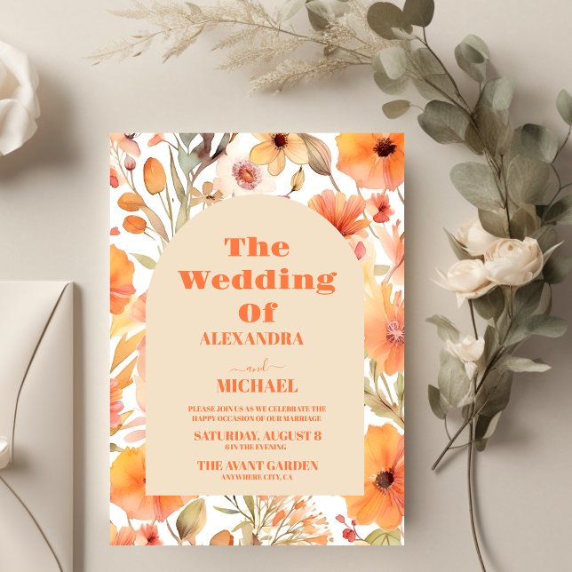 Budget Watercolor Wildflowers Wedding, Pink Yellow Flyer (Creator Uploaded)