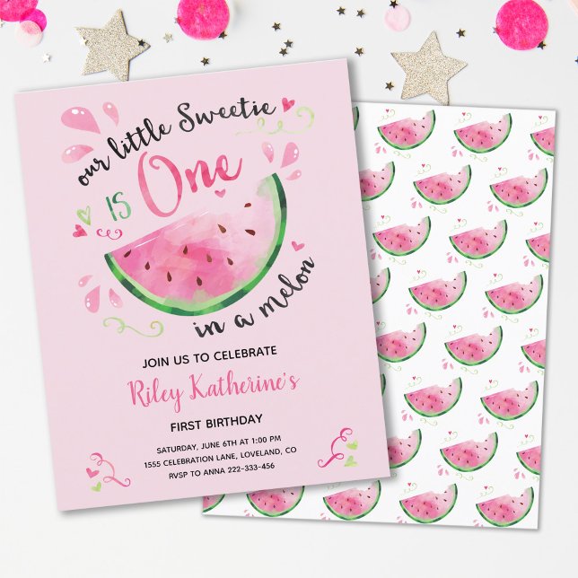 Budget Watermelon Summer First Birthday Invitation (Creator Uploaded)