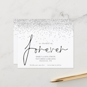 Budget We Decided Forever Silver Glitter Save Date