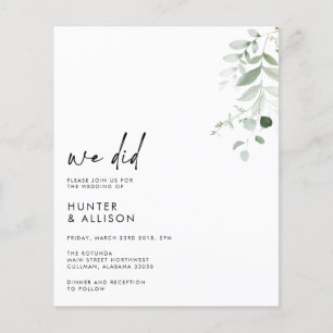 BUDGET We Did Wedding Invitation Flyer