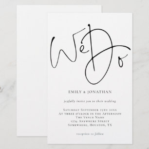 Budget We Do Script Simple Wedding Invitation