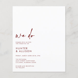 BUDGET We Do Wedding Invitation