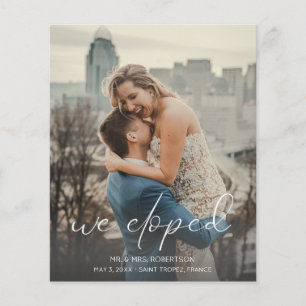 Budget We Eloped Photo Calli Wedding Announcement  Flyer