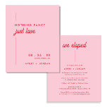 Budget We Eloped Retro Elopement Wedding Invite<br><div class="desc">Budget Retro Pink & Red Nothing Fancy Just Love Flyer</div>