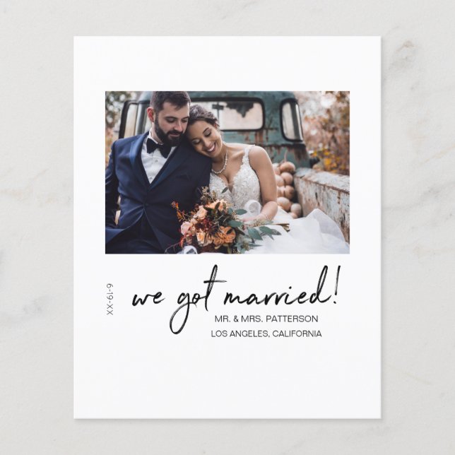 Budget We Got Married Mod Wedding Announcement Fly Flyer (Front)