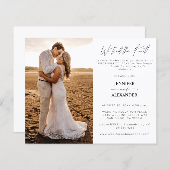 Budget We Tied Knot 1 Photo Post Wedding Reception (Front/Back)