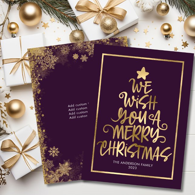 Budget We Wish You A Merry Christmas Purple Fun Card (Budget We Wish You A Merry Christmas Purple Fun Note Card)