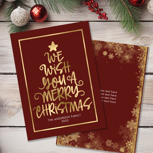 Budget We Wish You A Merry Christmas Red Fun Card (Budget We Wish You A Merry Christmas Red Fun Note Card)