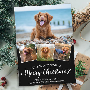 Budget We Woof You Merry Christmas Dog Pet Photo Card