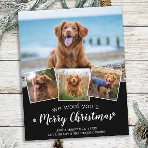 Budget We Woof You Merry Christmas Pet Photo Card