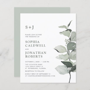 Budget Website RSVP Sage Eucalyptus Wedding Invite