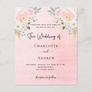 Budget wedding blush pink floral social media