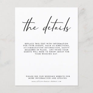 Budget Wedding Details Enclosure Card