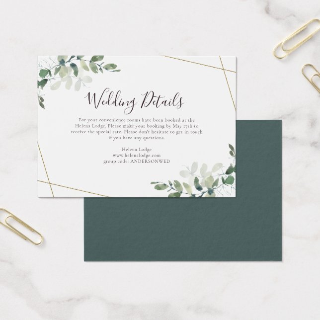 BUDGET Wedding Details Eucalyptus Enclosure Card (Office)