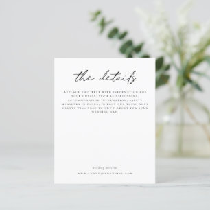 Budget Wedding Details Informal Script Enclosure