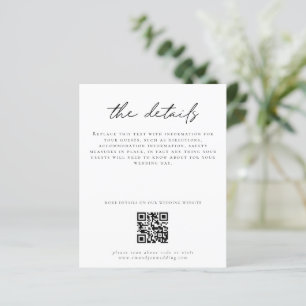 Budget Wedding Details QR Code Script Enclosure