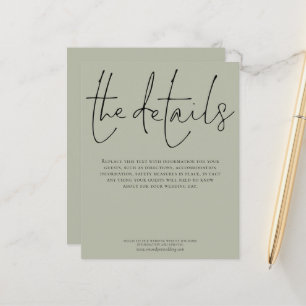 Budget Wedding Details Sage Script Enclosure