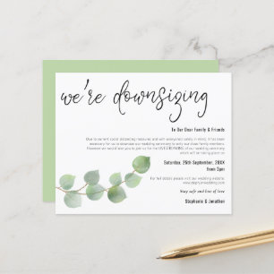 Budget Wedding Downsizing Eucalyptus Announcement