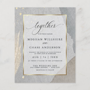 Budget Wedding Elegant Abstract Watercolor Stone