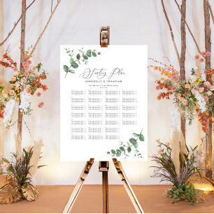 Budget Wedding Eucalyptus botanical seating plan P Poster