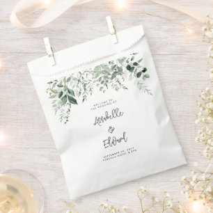 budget Wedding eucalyptus details and invitation Favour Bag