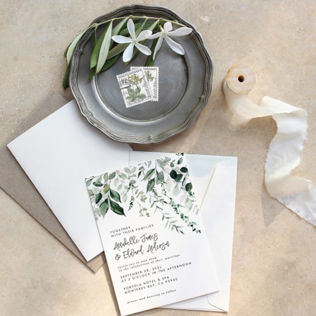 Budget Wedding eucalyptus details, invitation chic (Creator Uploaded)