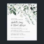 Budget Wedding eucalyptus details, invitation chic Flyer<br><div class="desc">Budget Eucalyptus Greenery foliage modern minimal garden party elegant Wedding Invitations and details invite. Simple contemporary botanical design.</div>
