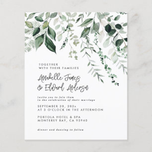 Budget Wedding eucalyptus details, invitation chic Flyer